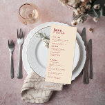 Modern minimal | Menyn Rosa & Red Bröllop Meny<br><div class="desc">Vackra menykort för att komplettera dina bord-inställningar vid bröllop eller nästa middag party. Det blir inte mycket mer romantiskt än den här färg-kombinationen. Som en ömklig bröllop-kyss, är fantastiska rosa- och godisröda helt romantiska och söta! Med den här färg-kombinationen är varje bröllopsdag inslag vacker, harmonisk och underbar. Lägg till anpassningsbarnas...</div>