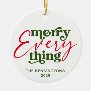 Modern minimal Merry All Helgdag Photo Julgransprydnad Keramik