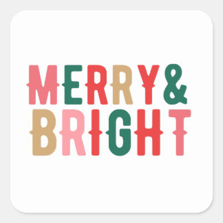 Modern minimal merry och BrightStor-skript Fyrkantigt Klistermärke