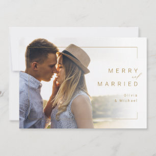 Modern minimal merry- och gift-Helgdag-kort Julkort