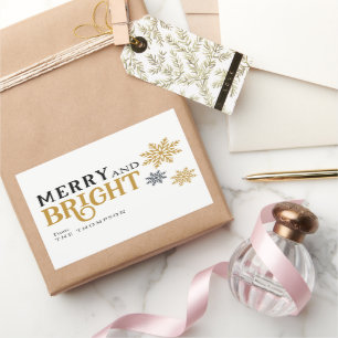 Modern minimal merry och god jul rektangulärt klistermärke
