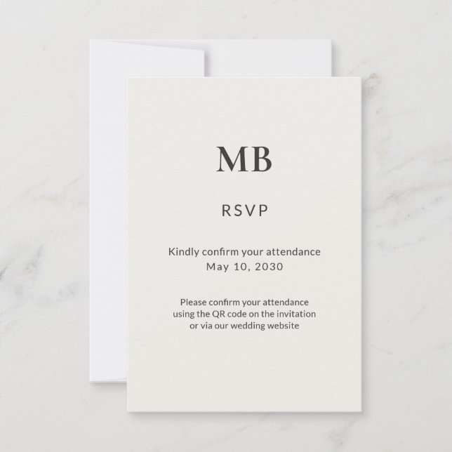 Modern Minimal Micro Wedding OSA Kort (Framsida)
