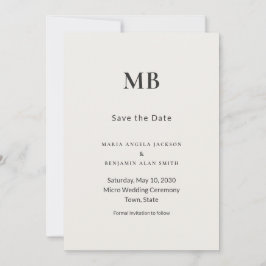 Modern Minimal Micro Wedding Save the Date