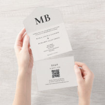 Modern Minimal Mikrobrollopsinbjudan Allt-i-Allt- 