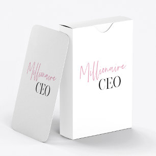 Modern Minimal Millionaire CEO   ROSA OCH SVART Casinokort