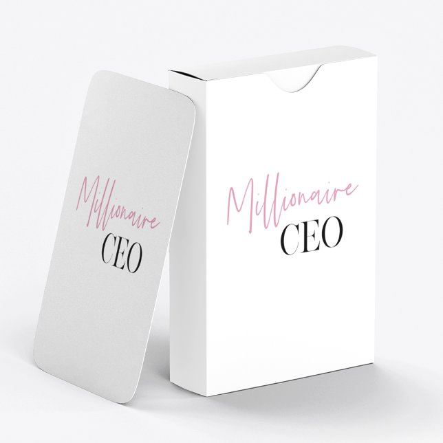 Modern Minimal Millionaire CEO | ROSA OCH SVART Casinokort (Skapare uppladdad)