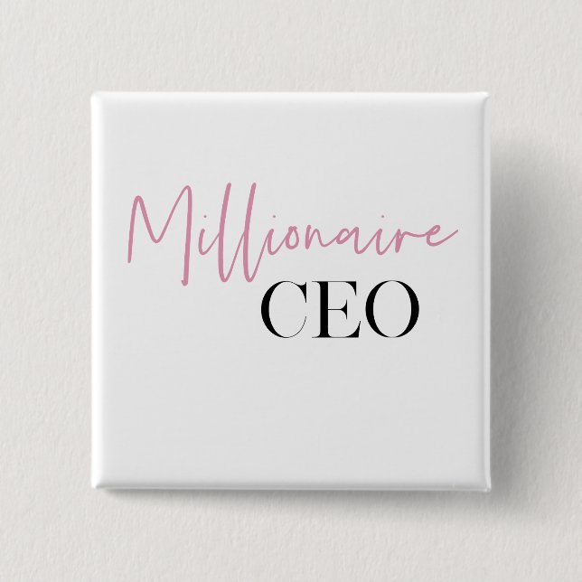 Modern Minimal Millionaire CEO | ROSA OCH SVART Knapp (Framsida)
