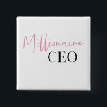 Modern Minimal Millionaire CEO | ROSA OCH SVART Knapp<br><div class="desc">Introduktion till "Modern Minimal Millionaire CEO | Rosa och svart" samling! Höj stil och gör ett kraftfullt påstående med vår exklusiv som har den fängslande utformningen av texten "Millionaire CEO" i en slank kombination av rosa och svart.</div>