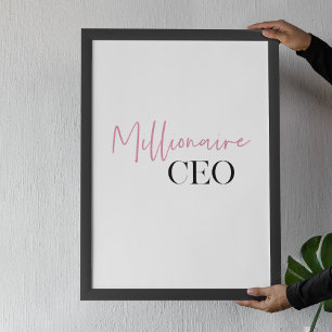 Modern Minimal Millionaire CEO   ROSA OCH SVART Poster