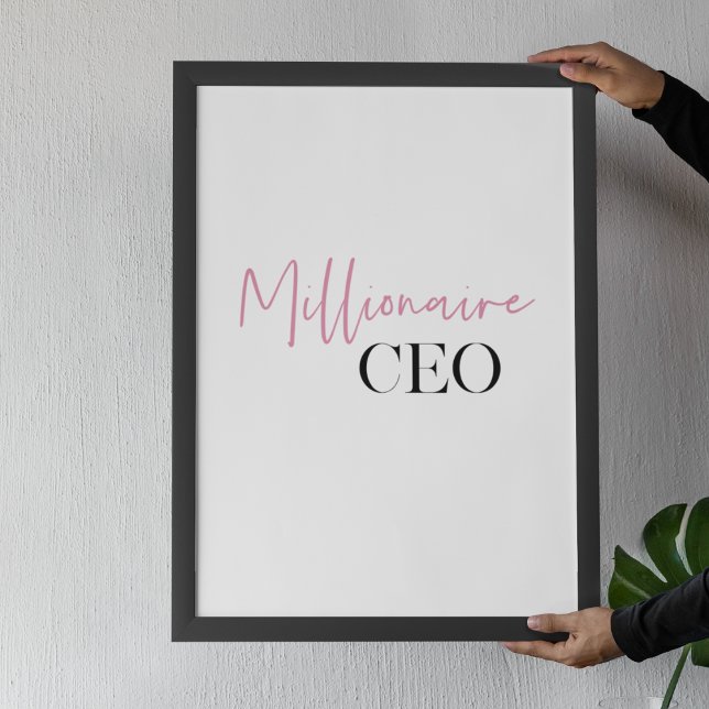 Modern Minimal Millionaire CEO | ROSA OCH SVART Poster (Skapare uppladdad)