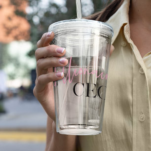 Modern Minimal Millionaire CEO ROSA OCH SVART Take Away Mugg