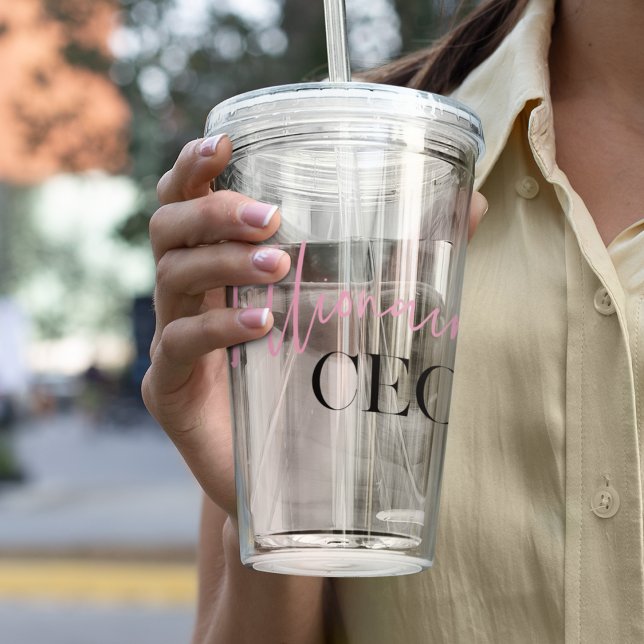 Modern Minimal Millionaire CEO | ROSA OCH SVART Take Away Mugg (Skapare uppladdad)