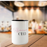 Modern Minimal Millionaire CEO | ROSA OCH SVART Två-Tonad Mugg<br><div class="desc">Introduktion till "Modern Minimal Millionaire CEO | Rosa och svart" samling! Höj stil och gör ett kraftfullt påstående med vår exklusiv som har den fängslande utformningen av texten "Millionaire CEO" i en slank kombination av rosa och svart.</div>