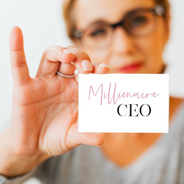Modern Minimal Millionaire CEO | ROSA OCH SVART Visitkort (Skapare uppladdad)