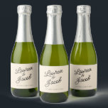 Modern minimal minialistisk champagne Bröllop Mini<br><div class="desc">Dessa är moderna,  minimala,  minimalistiska,  lätta champagne Bröllop Mini-mousserande Vin-Flaska-etiketter!</div>