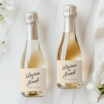 Modern minimal minialistisk champagne Bröllop Mini<br><div class="desc">Dessa är moderna,  minimala,  minimalistiska,  lätta champagne Bröllop Mini-mousserande Vin-Flaska-etiketter!</div>