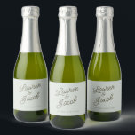 Modern Minimal Minimalist Green Wedding Mini<br><div class="desc">These are Modern Minimal Minimalist Green Wedding Mini Sparkling Wine Bottle Labels!</div>