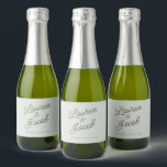 Modern Minimal Minimalist Green Wedding Mini<br><div class="desc">These are Modern Minimal Minimalist Green Wedding Mini Sparkling Wine Bottle Labels!</div>