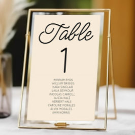 Modern minimal, minimalistisk champagne Bröllop Bordsnummer