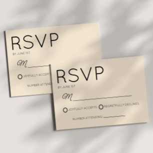 Modern minimal, minimalistisk champagne Bröllop OSA Kort