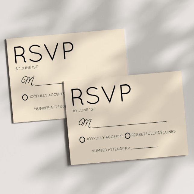 Modern minimal, minimalistisk champagne Bröllop OSA Kort (Skapare uppladdad)
