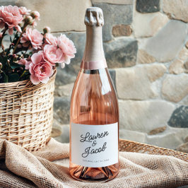 Modern Minimal Minimalistisk Vit Svart Bröllop