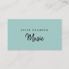 Modern Minimal Mint Elegant Musician Artist Namn Visitkort