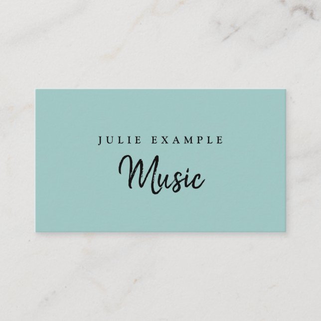 Modern Minimal Mint Elegant Musician Artist Namn Visitkort (Framsida)