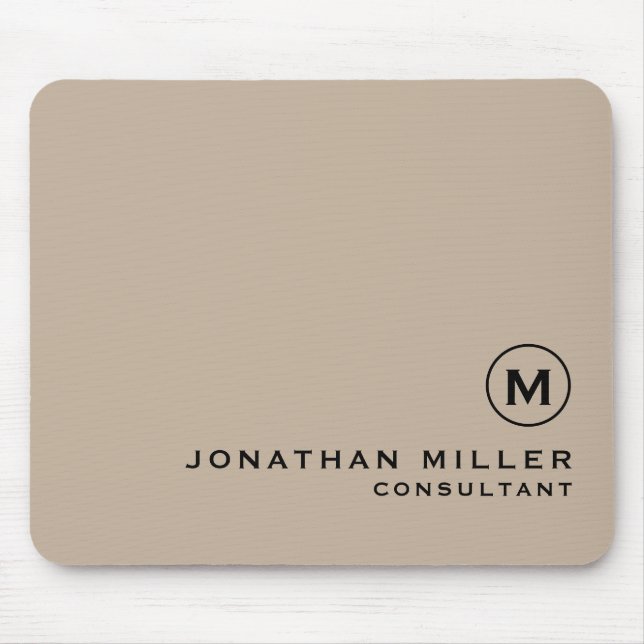 Modern minimal monogram Beige Musmatta (Framsidan)