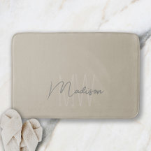 Modern minimal monogram Beige-skript Namn