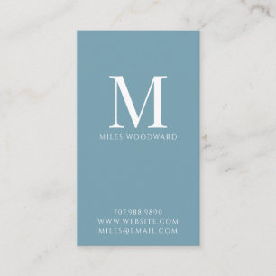 Modern minimal monogram Blue-Lodrät Visitkort