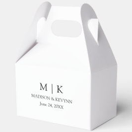 Modern minimal Monogram Bröllop Gable Presentaskar