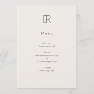 Modern Minimal Monogram Bröllop Meny