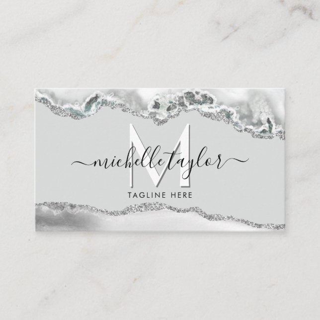 Modern Minimal Monogram enkel QR CODE Business Ca Visitkort (Framsida)