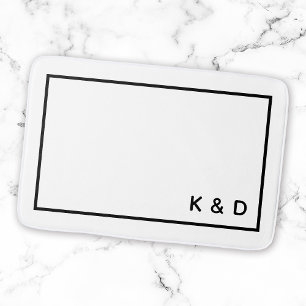 Modern minimal monogram hushållsuppvärmning badrumsmatta