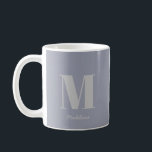 Modern Minimal monogram Initial Grått Namn Kaffemugg<br><div class="desc">Modern minimal monogram första Grått Namn-kaffe Mugg</div>