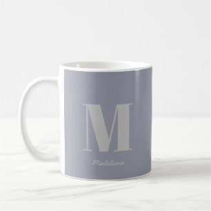 Modern Minimal monogram Initial Grått Namn Kaffemugg