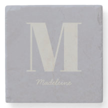 Modern Minimal monogram Initial Grått Namn