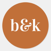 Modern Minimal Monogram Initialer Orange Bröllop C