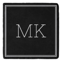 Modern Minimal Monogram Initialer Ram Black