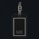 Modern Minimal Monogram Initialer Ram Black Bagagebricka<br><div class="desc">Modern minimal monogram Initialer Ram Black Luggage-tagg</div>