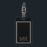 Modern Minimal Monogram Initialer Ram Black Bagagebricka<br><div class="desc">Modern minimal monogram Initialer Ram Black Luggage-tagg</div>