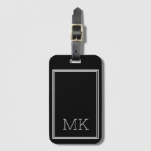 Modern Minimal Monogram Initialer Ram Black