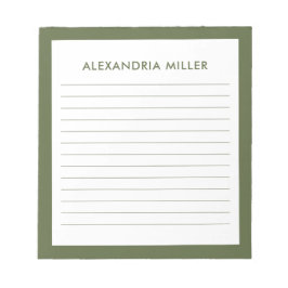 Modern minimal monogram Namn Olive Anteckningsblock