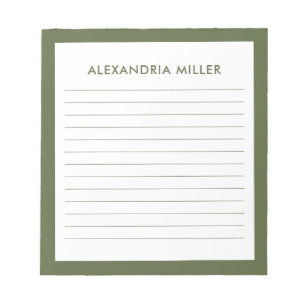 Modern minimal monogram Namn Olive Anteckningsblock