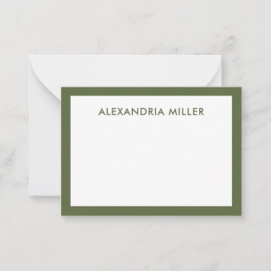 Modern minimal monogram Namn Olive Anteckningskort