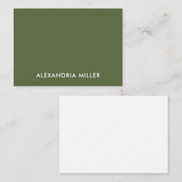 Modern minimal monogram Namn Olive Anteckningskort