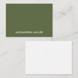 Modern minimal monogram Namn Olive Anteckningskort
