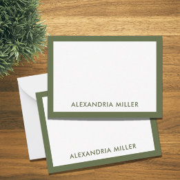 Modern minimal monogram Namn Olive Anteckningskort