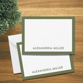 Modern minimal monogram Namn Olive Anteckningskort